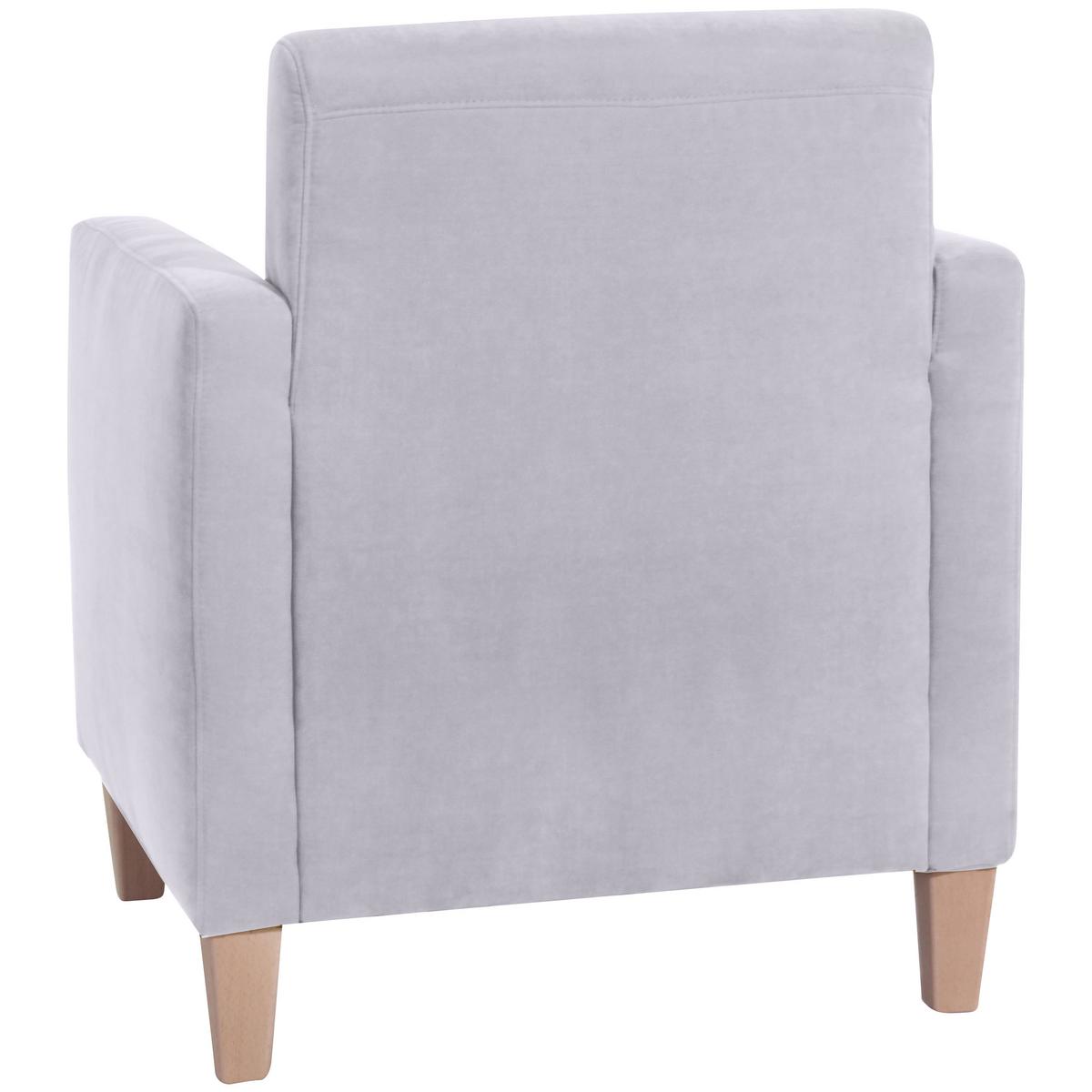 SESSEL MILLA - Silberfarben/Naturfarben, Design, Holz/Textil (71/81/70cm) - Max Winzer