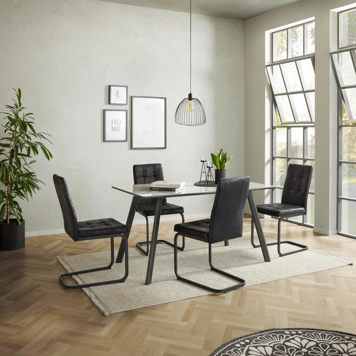 KRZESŁO RADAL - czarny, Modern, metal/tkanina (43/92/56cm) - MID.YOU