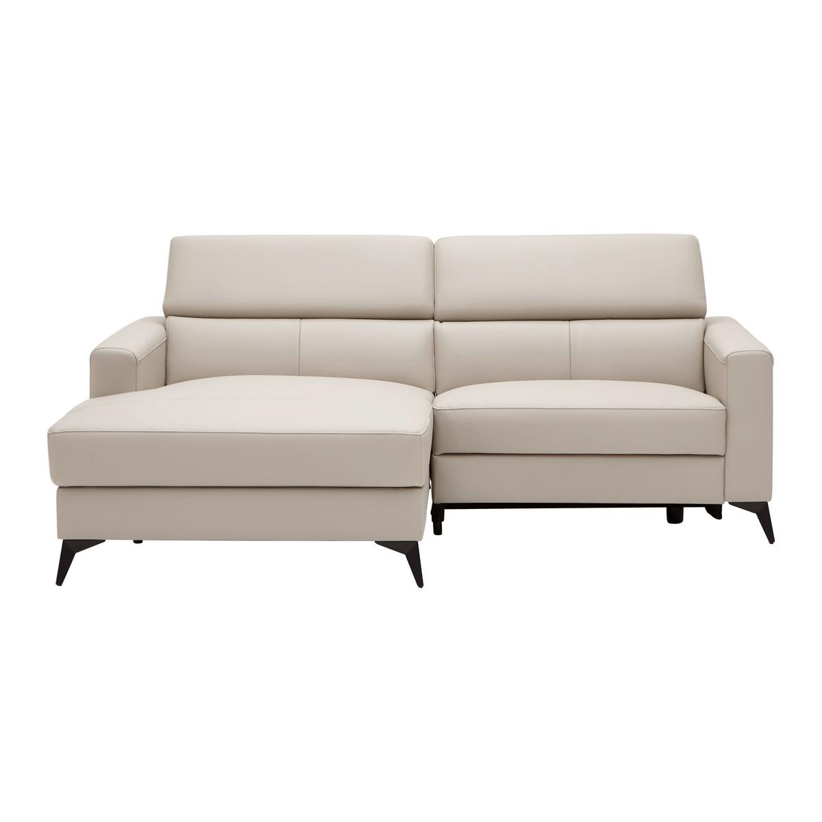 Sarokkanapé Bari - bézs, Konventionell, bőr/textil (102-163/75-95/214cm) - Mömax