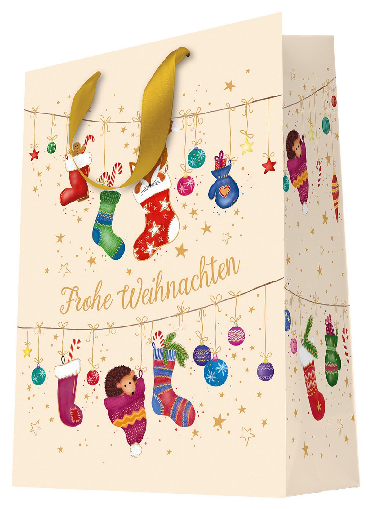 Geschenktasche Charly verschiedene Designs - Multicolor, KONVENTIONELL, Papier (17,7/23,0/9,7cm)