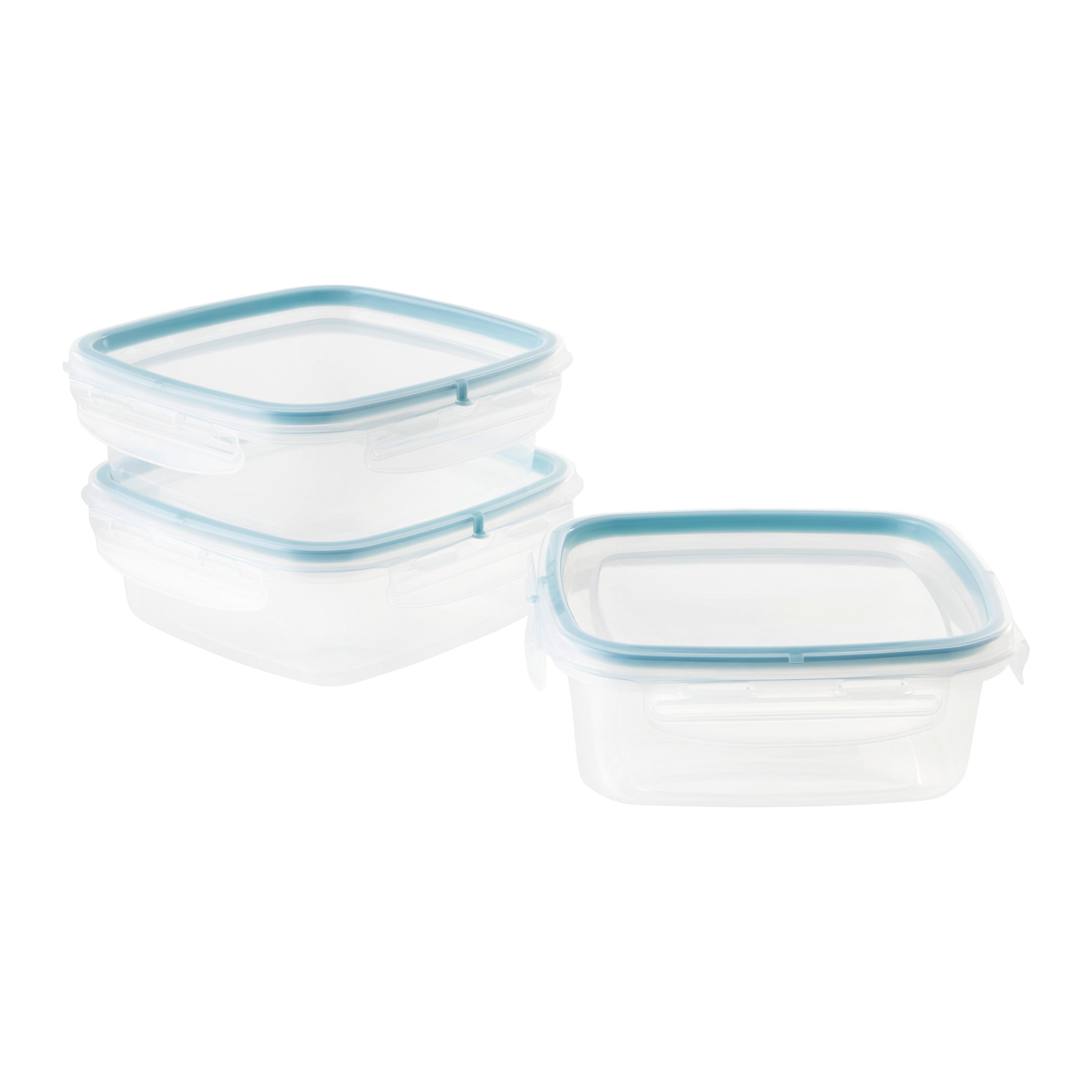 MATBEHÅLLARE SET DIEGO 0,5L - transparent/pastellblå, Klassisk, plast (14,7/14,7/8cm) - Mömax