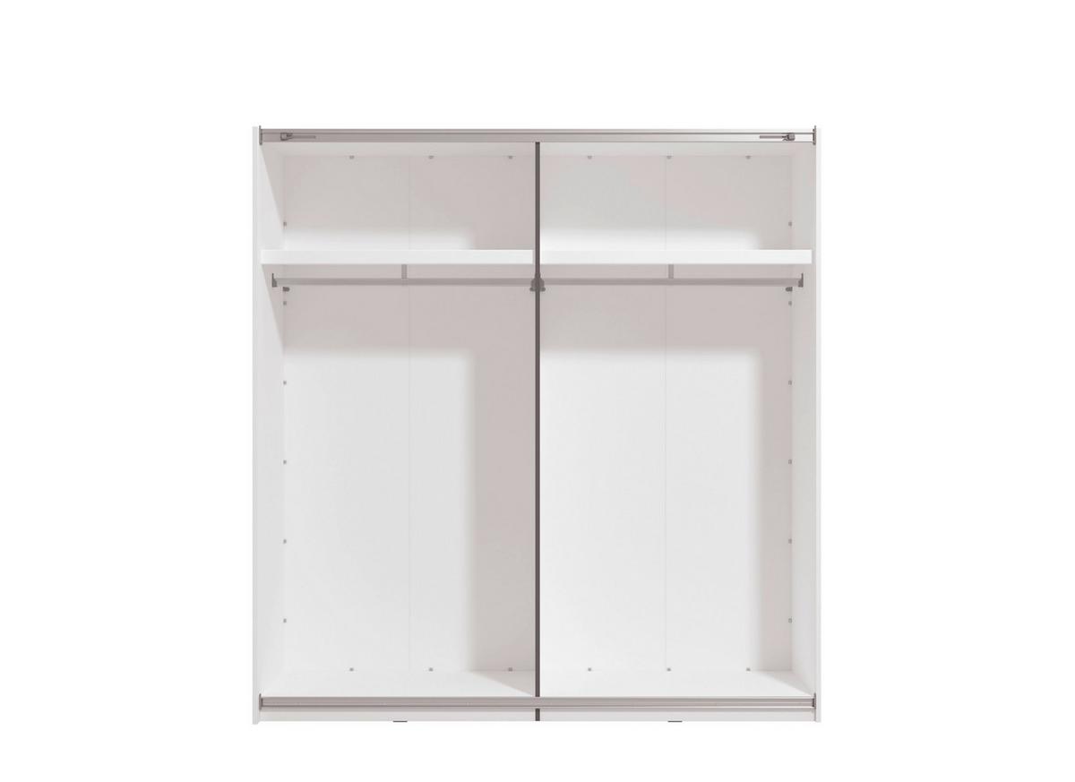 Schwebetürenschrank Gard 200 in Weiss - Weiss/Schwarz, Konventionell, Holzwerkstoff/Metall (195/217/61cm) - Mömax