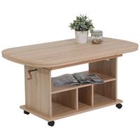 Couchtisch ausziehbar Babsi Eiche Dekor - Sonoma Eiche, MODERN, Holzwerkstoff/Kunststoff (107-157/67/53-63cm) - MID.YOU