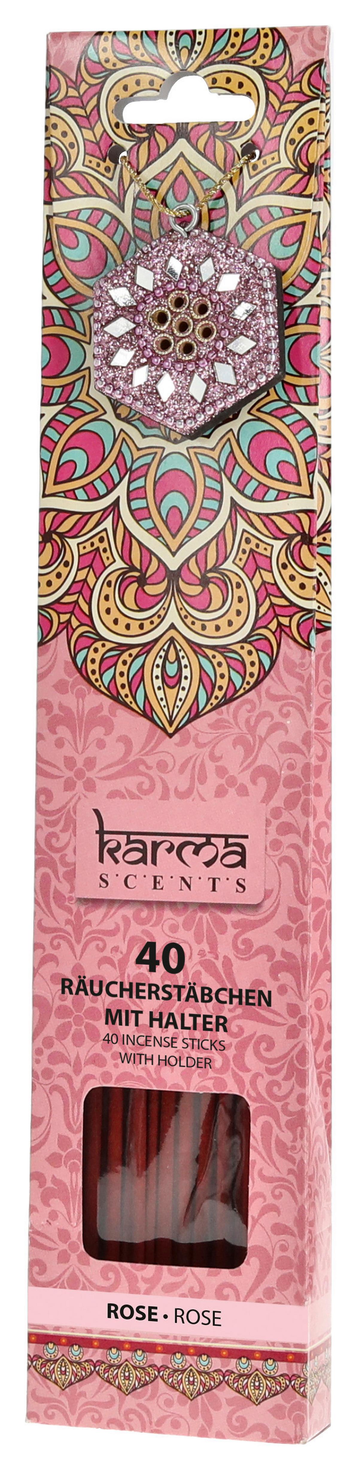 Räucherstäbchen Karma diverse Düfte - Pink/Gelb, Basics, Holz (6,5/30/2,3cm)