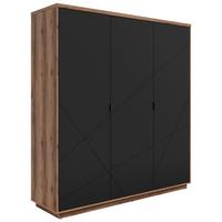 Ormar S Klasičnim Vratima Forn - boje hrasta/crna, Moderno, drvni materijal/metal (180/200,5/56,5cm) - Modern Living