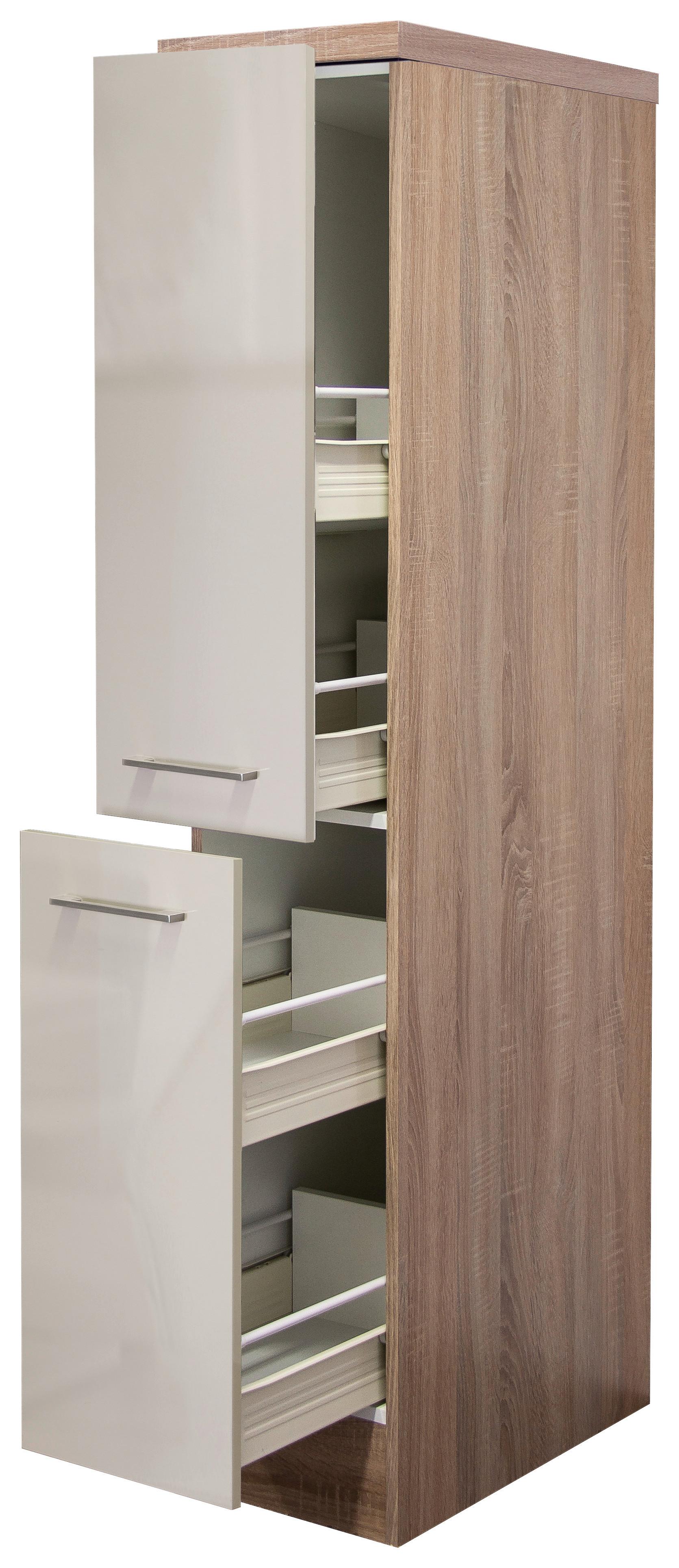 APOTHEKERSCHRANK NEPAL DAS 30 - Kaschmir/Edelstahlfarben, KONVENTIONELL, Holzwerkstoff/Metall (30/161,6/60cm) - FlexWell