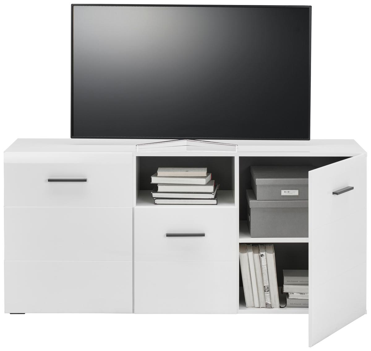 Tv-element Avanti, Antracit, Bela - bela/antracit, Moderno, umetna masa/leseni material (140/64/42cm) - Hom`in