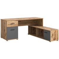 Eckschreibtisch Mason ca. 170x151 cm Eiche Grau - Holzwerkstoff/Kunststoff (170/151/76cm) - MID.YOU