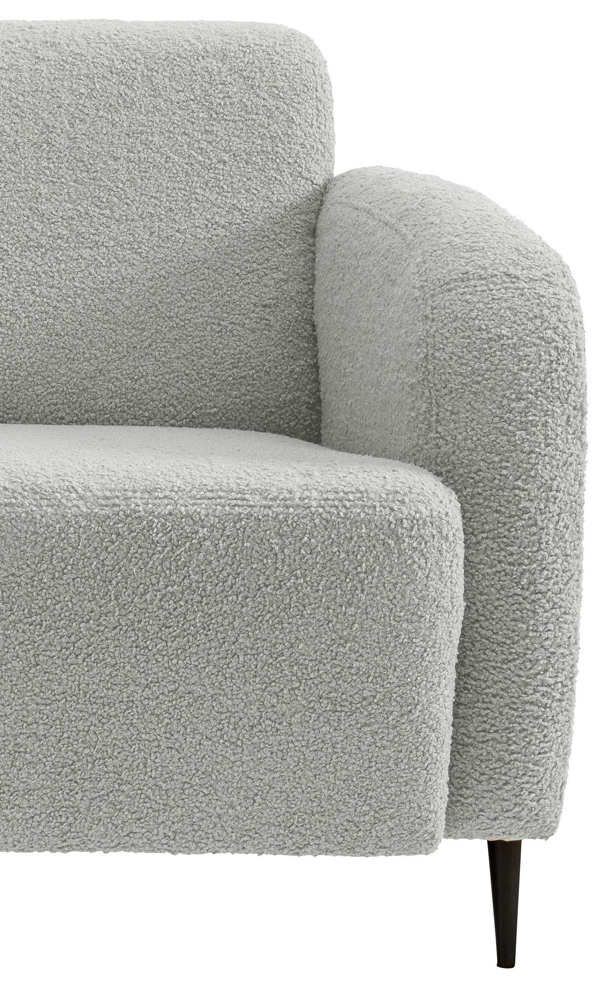 2-Sitzer-Sofa Marone Hellgrau Teddystoff - Hellgrau/Schwarz, MODERN, Textil/Metall (140/76/90cm) - Livetastic