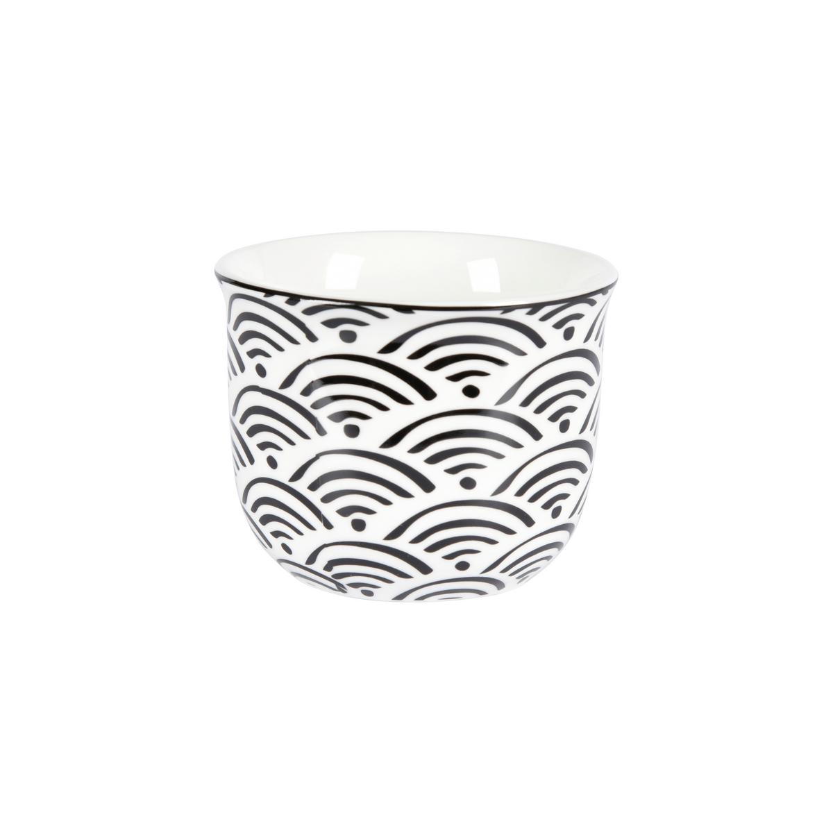 Teetasse Shiva ca. 190ml - Schwarz/Weiß, LIFESTYLE, Keramik (8,3/6,5cm) - Premium Living