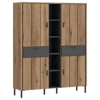 Visoka Komoda Shirley, Barva Hrasta, Antracit - črna, Konvencionalno, umetna masa/leseni material (119,2/156/40cm)