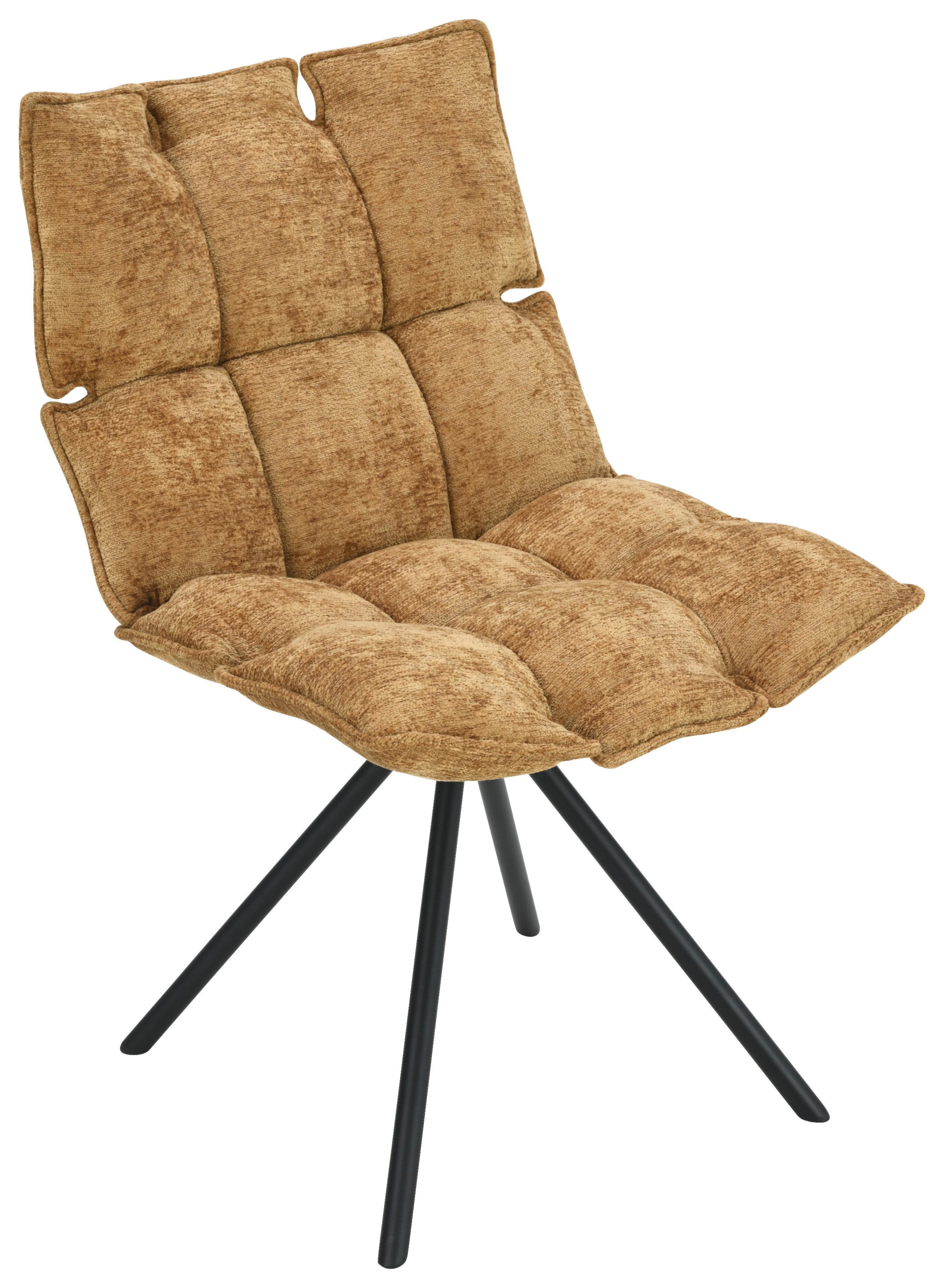 Stuhl Carla Goldfarben - Goldfarben/Schwarz, Trend, Holz/Textil (57/86/66cm) - Mömax