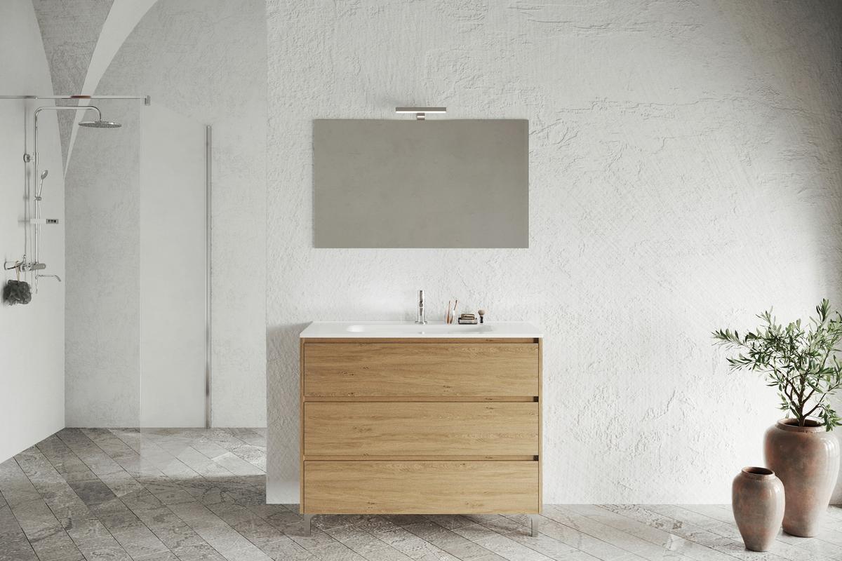 Element Ispod Umivaonika Lisbona - divlji hrast, Basics, drvni materijal (100/74/46cm)