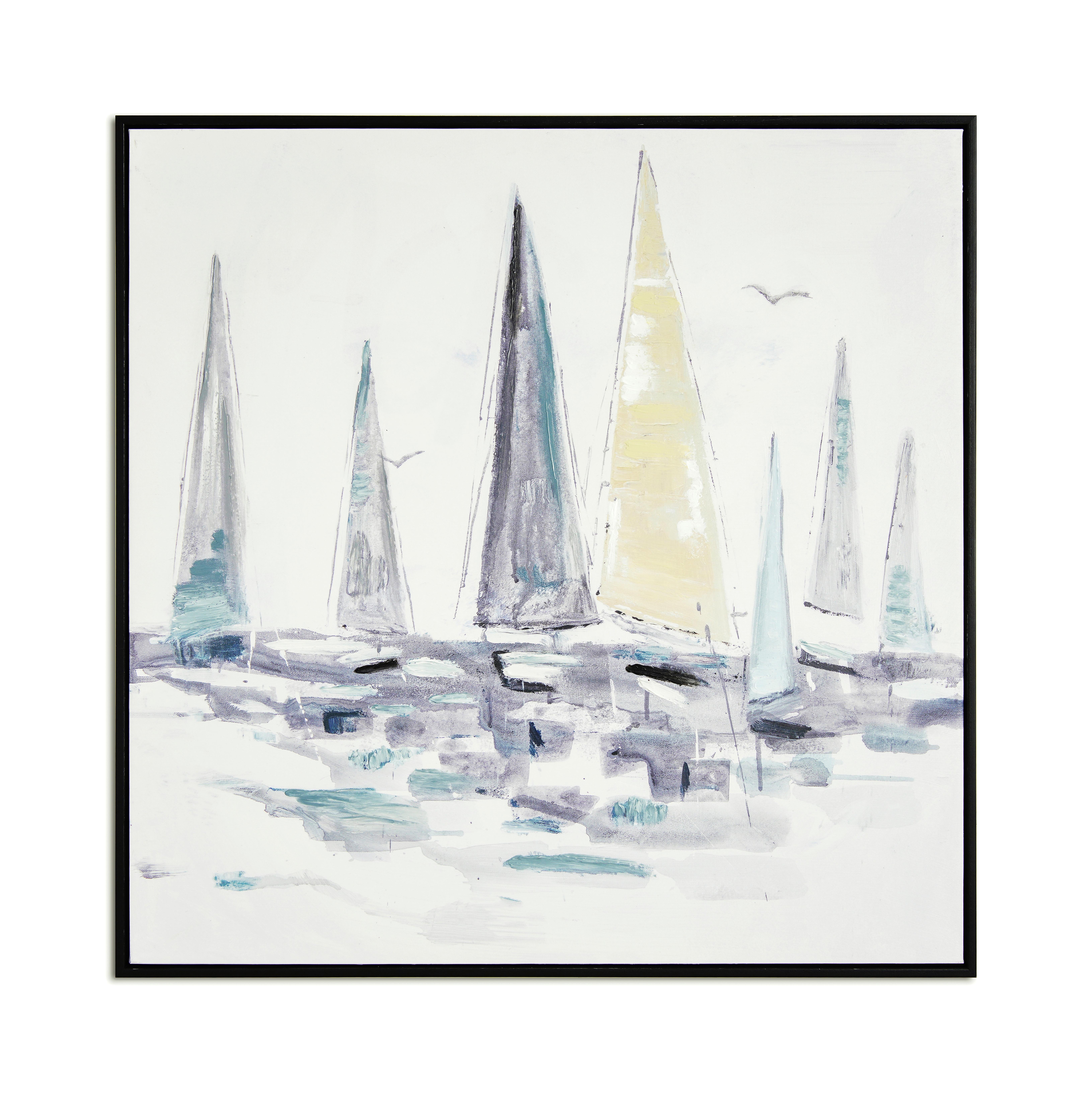 Tablou cu ramă Sailing cca. 72x72 cm - multicolor/negru, Modern, plastic/lemn (72,4/72,4cm) - Mömax