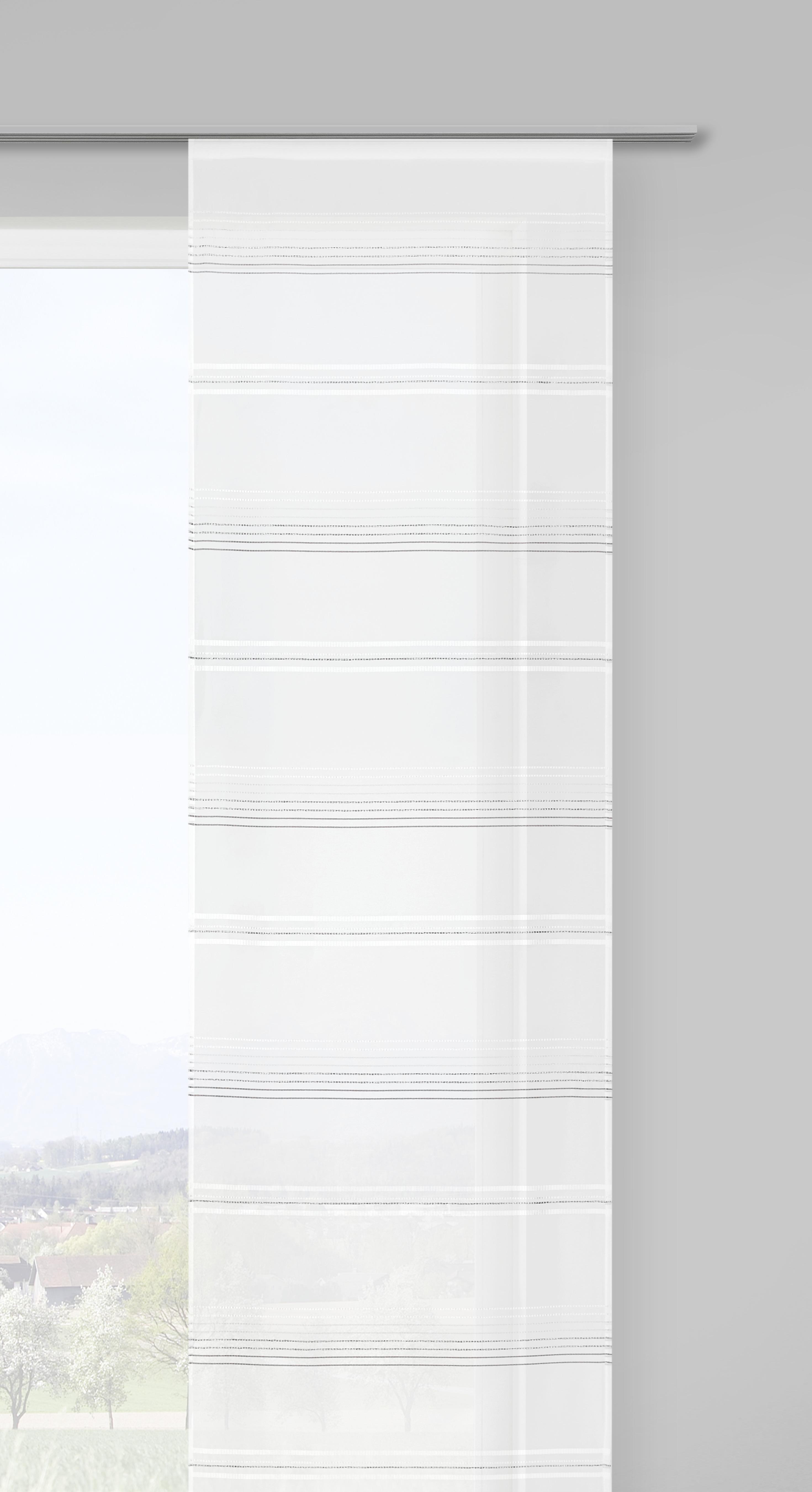 Flächenvorhang Louis Grau/Weiß 60x245cm - Weiß/Grau, KONVENTIONELL, Textil (60/245cm) - Modern Living