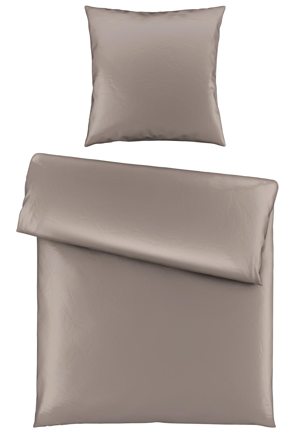 Bettwäsche Bio-Sophia Uni Taupe ca. 135x200cm - Taupe, Natur, Textil (135/200cm) - ecoTree
