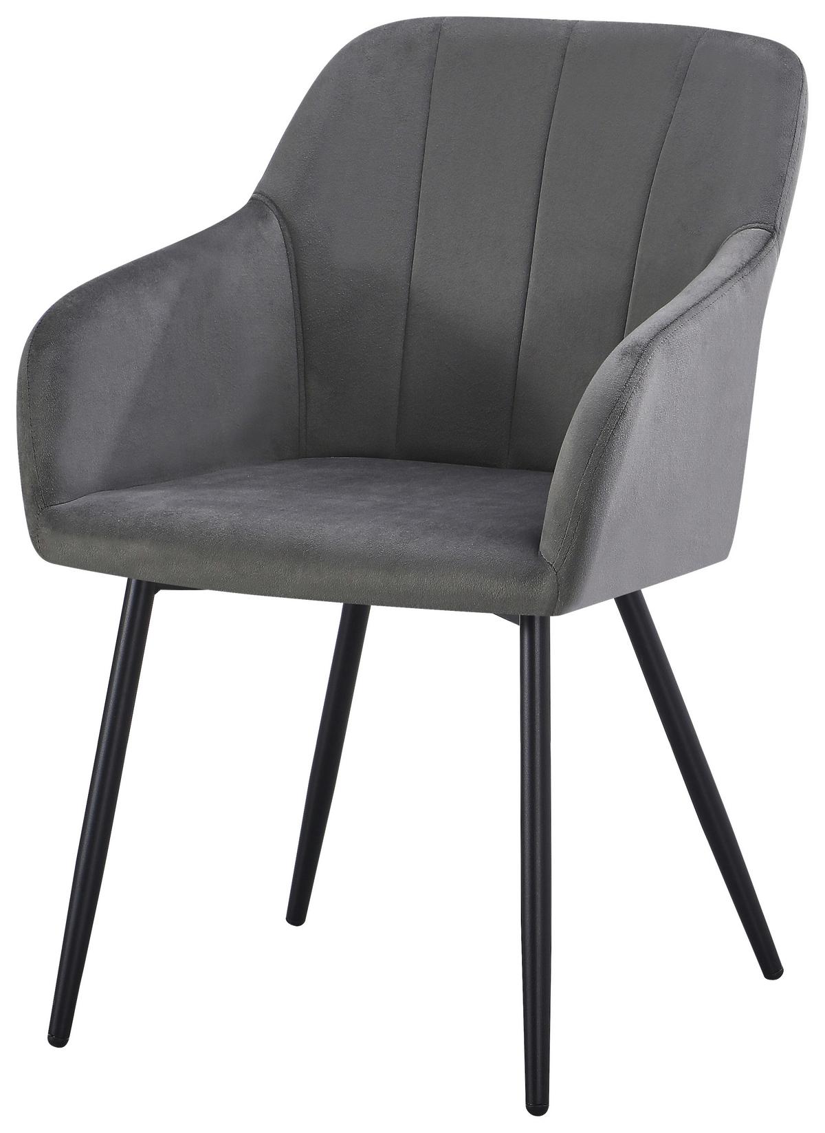 Scaun cu brate JENKE - antracit/negru, Konventionell, metal/textil (56/82/62cm) - Based