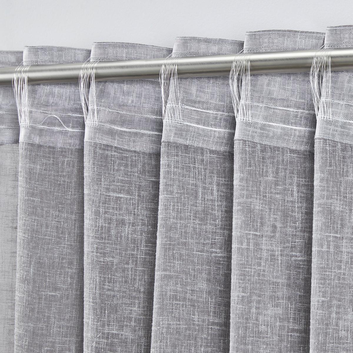 KONČANA ZAVESA ELENA - siva, Konvencionalno, tekstil (140/255cm) - Premium Living