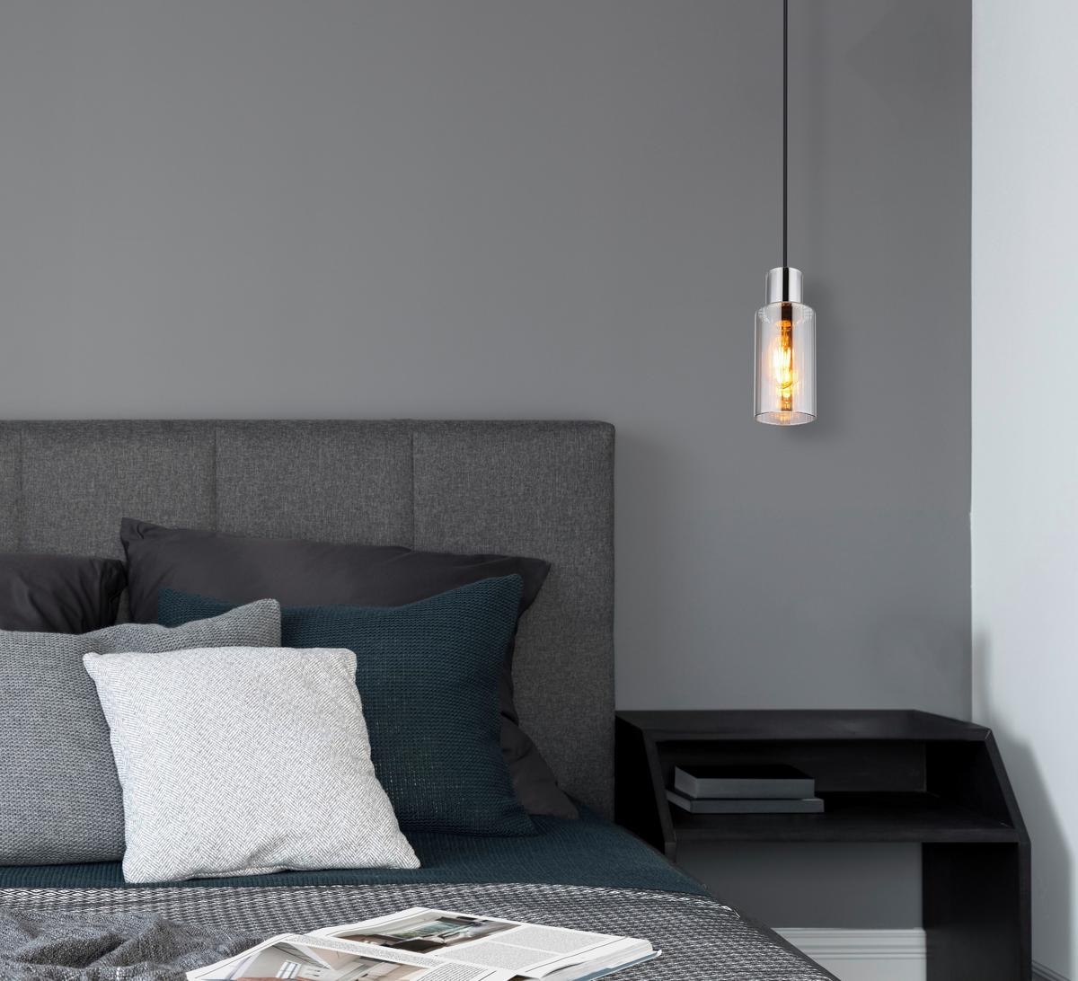 SUSPENSION 15708H - noir, Basics, métal/verre (10/120cm) - Globo