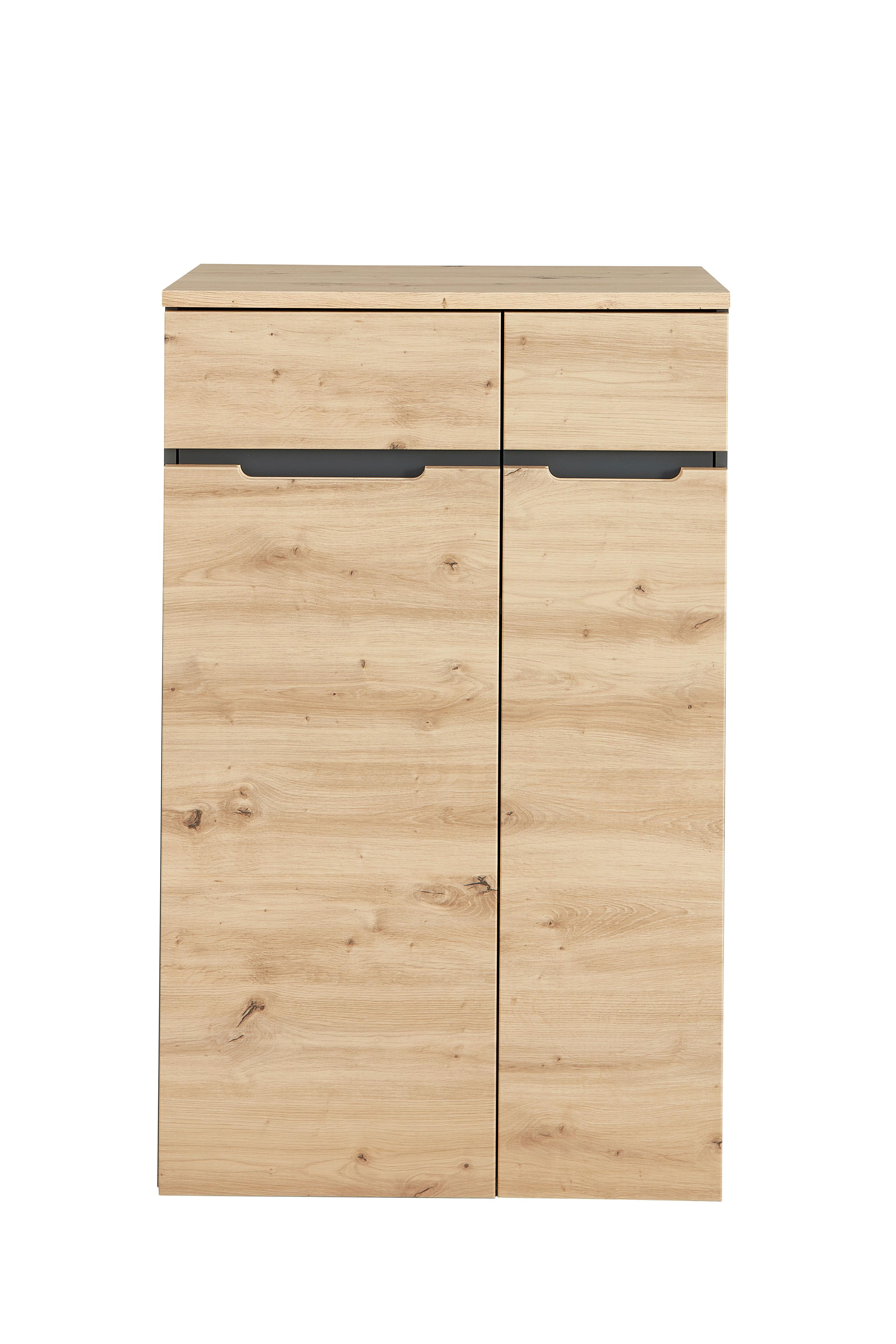 Regalkombination Memphis in Eiche Artisan/Graphitfarben - Graphitfarben/Eiche Artisan, Modern, Holzwerkstoff (75/122/38cm) - Premium Living