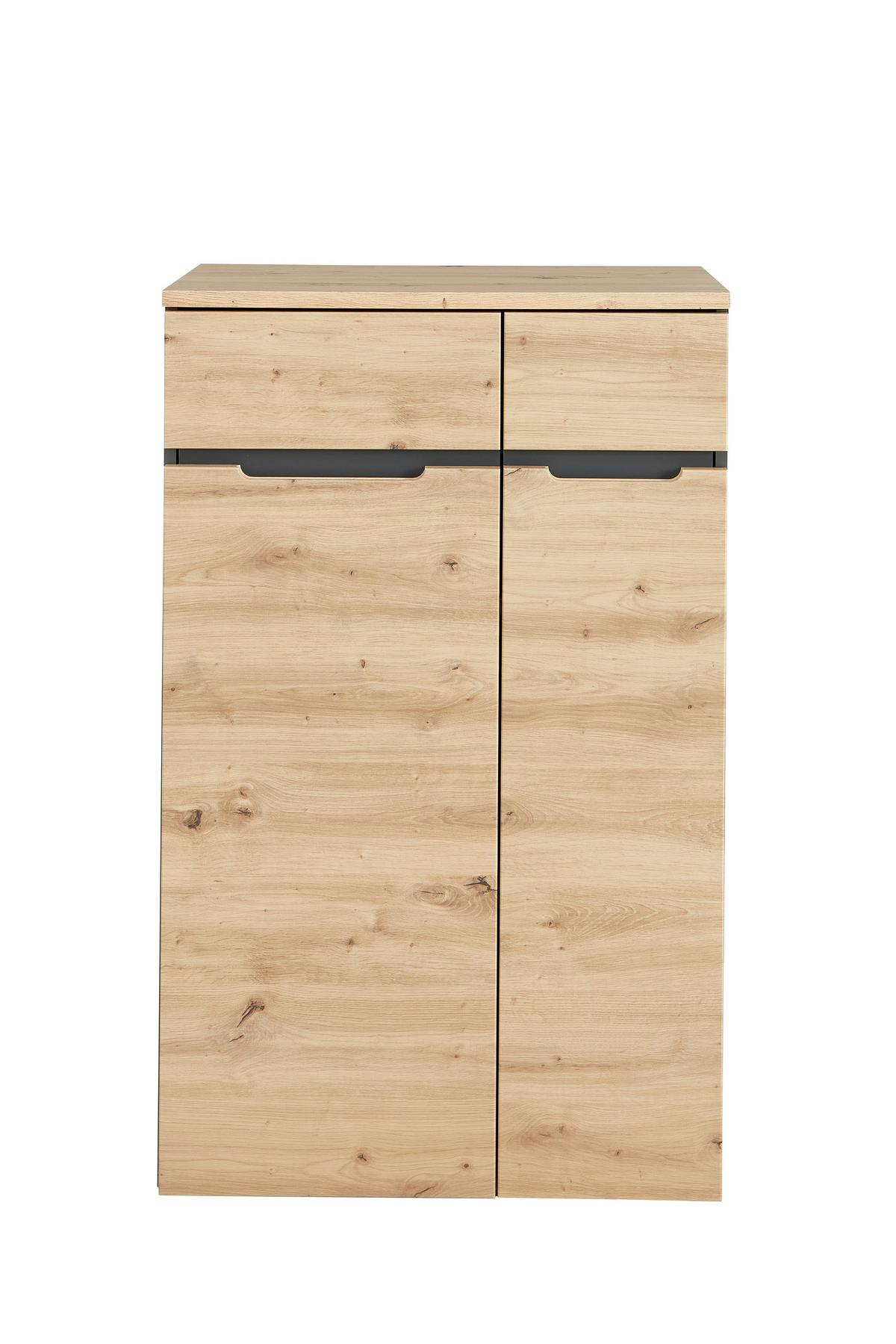 Regalkombination Memphis in Eiche Artisan/Graphitfarben - Graphitfarben/Eiche Artisan, MODERN, Holzwerkstoff (75/122/38cm) - Premium Living