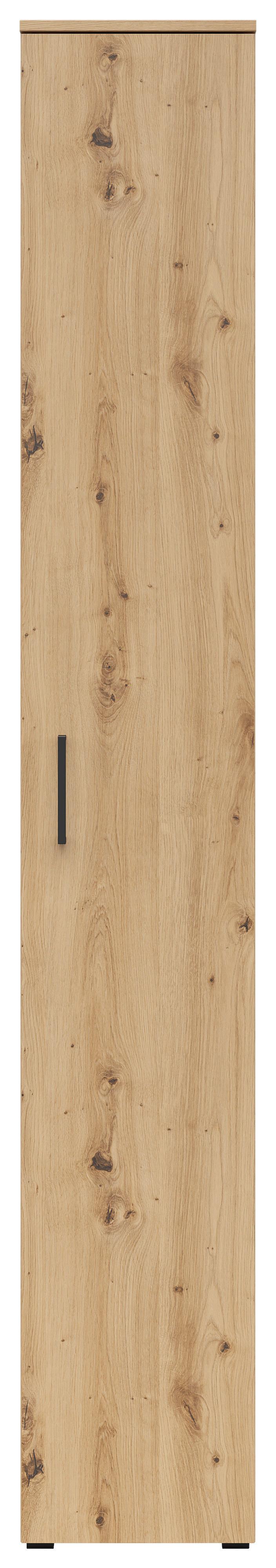 Schrank Multistauraum Eiche Artisan - Schwarz/Eiche Artisan, MODERN, Holzwerkstoff/Kunststoff (30/195/40cm) - Mömax