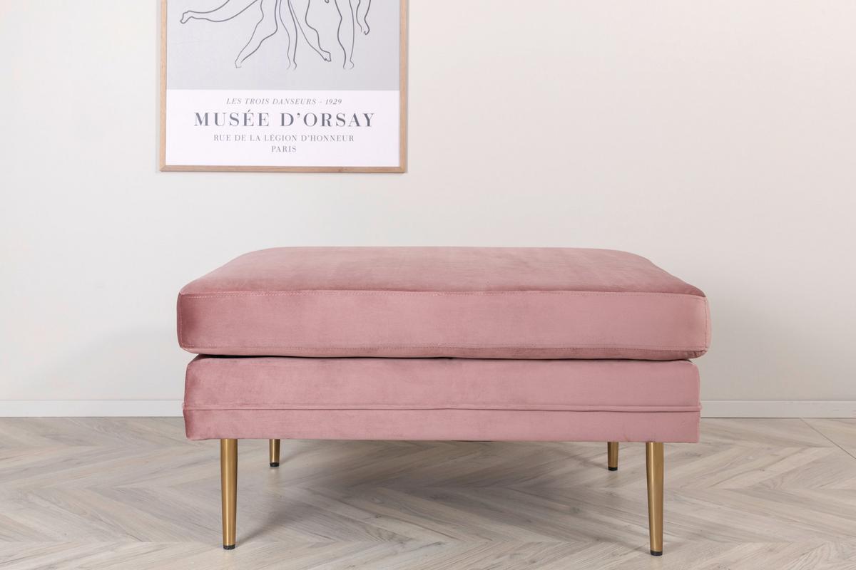 HOCKER BOOM - Pink/Goldfarben, Design, Kunststoff/Textil (90/49/70cm) - Livetastic