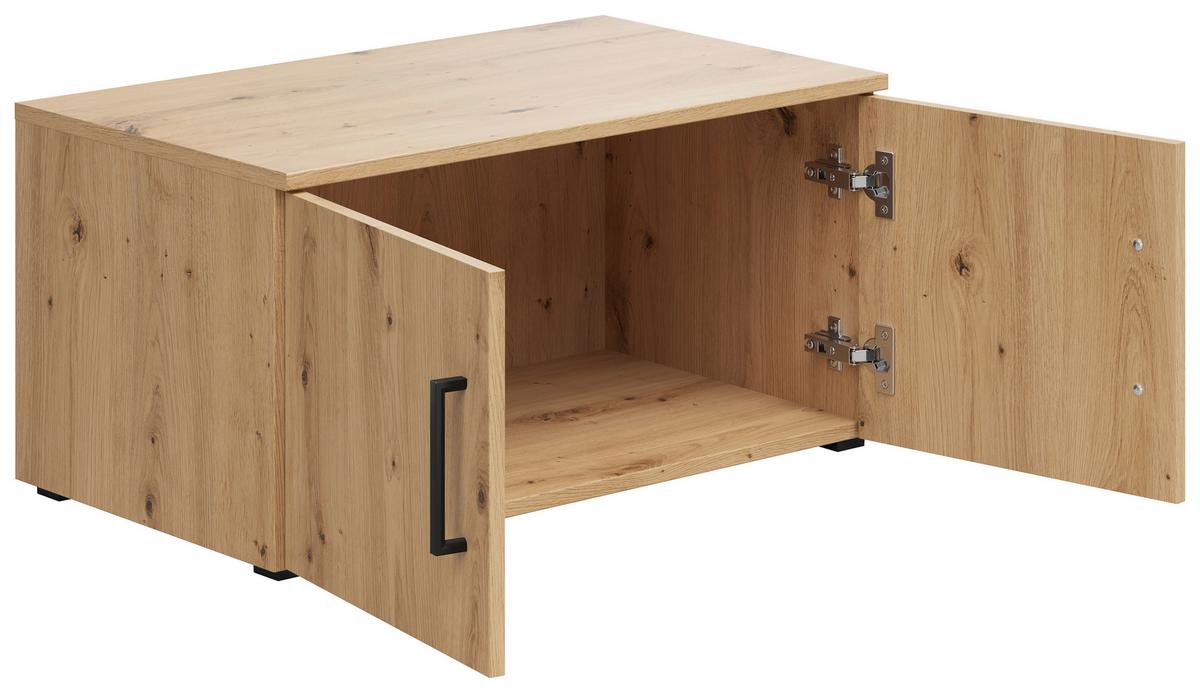 Aufsatzschrank Multistauraum Eiche Artisan - Schwarz/Eiche Artisan, Modern, Holzwerkstoff/Kunststoff (70/35/40cm) - Premium Living