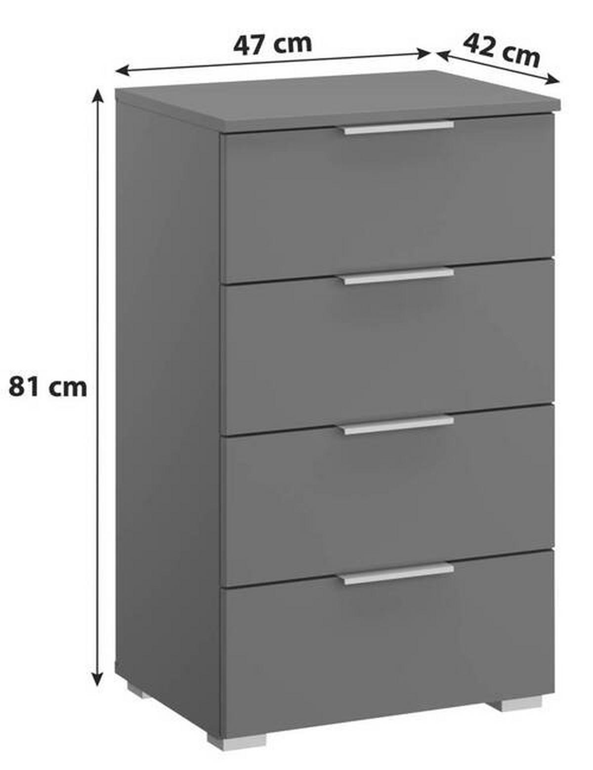 Noćni Ormarić Alabama - siva/boje aluminija, Moderno, drvni materijal (47/81/42cm) - Modern Living