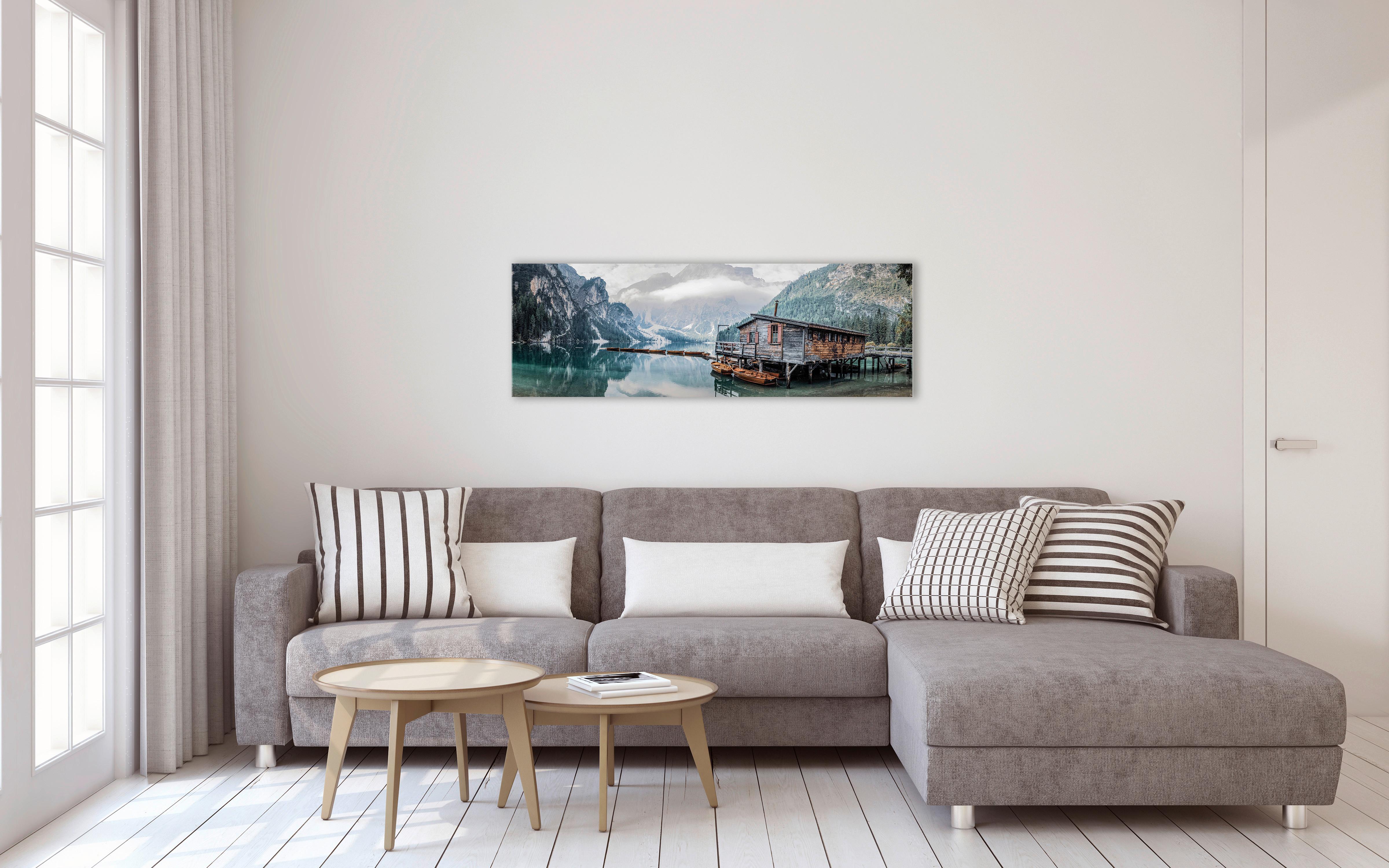 Keilrahmenbild Marcus in Multicolor ca. 150x50cm - Blau/Braun, Basics, Holzwerkstoff (150/50/2,5cm) - Modern Living