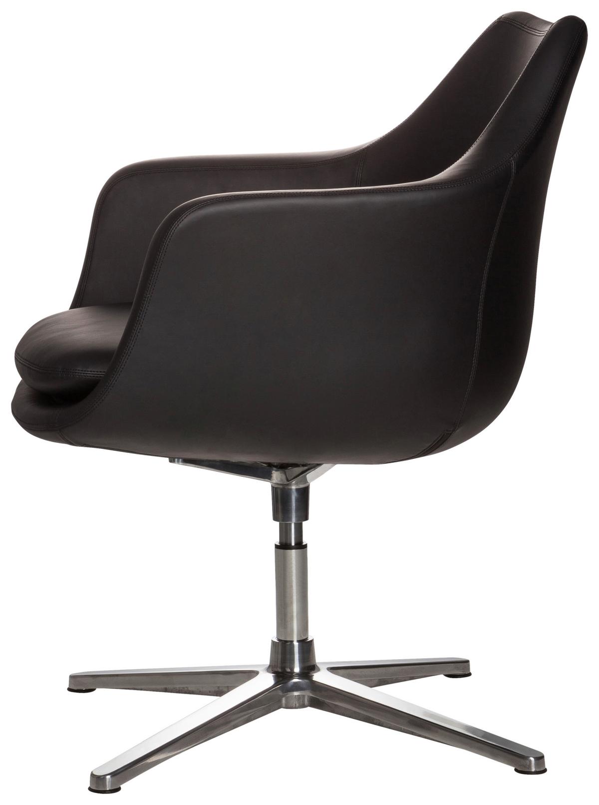 Vrtljivi Stol Artemia, Črna - srebrne barve/črna, Basics, kovina/tekstil (67/85/63cm) - MID.YOU