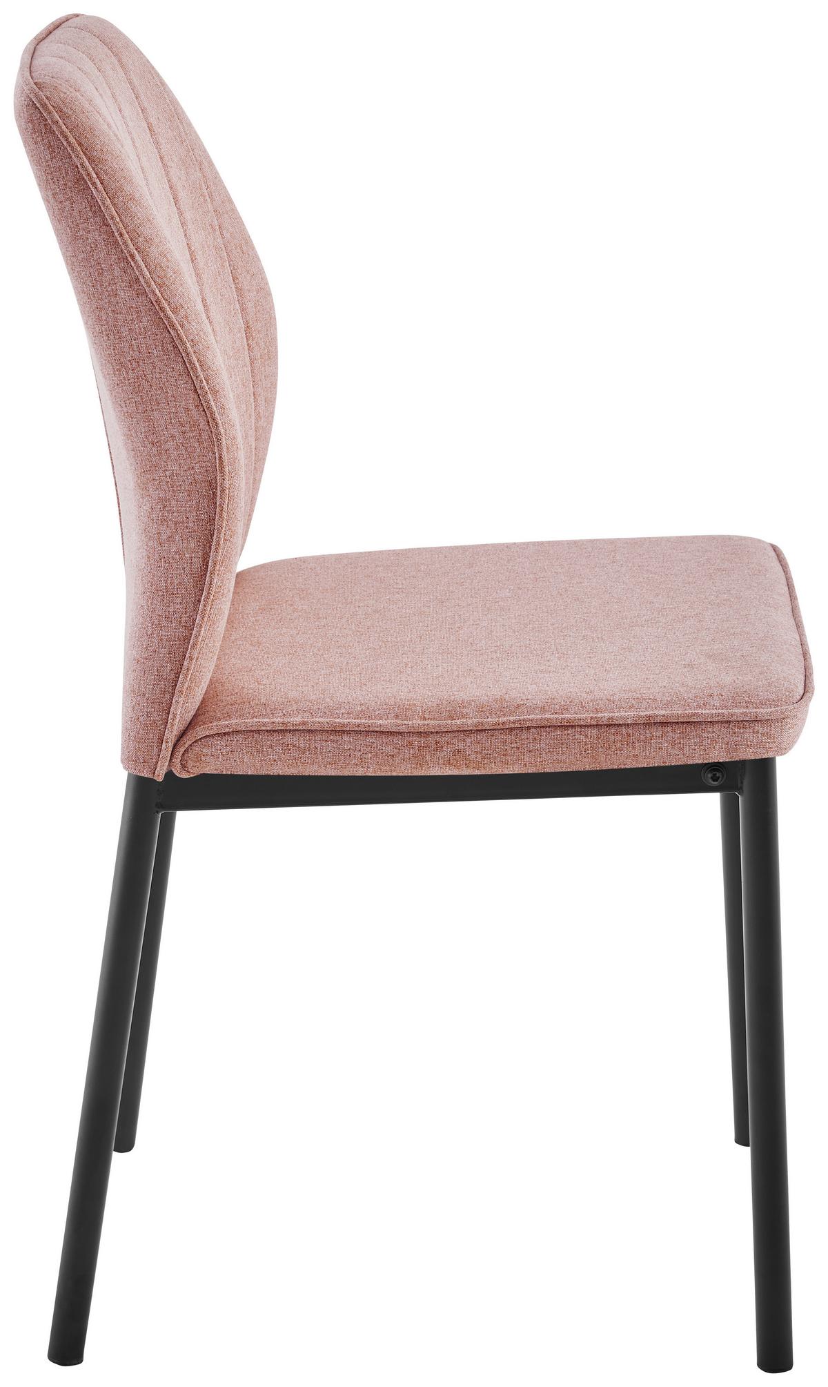 Stuhl Mia 2 Rosa/Schwarz - Schwarz/Rosa, Basics, Textil/Metall (44/86/52cm) - Based