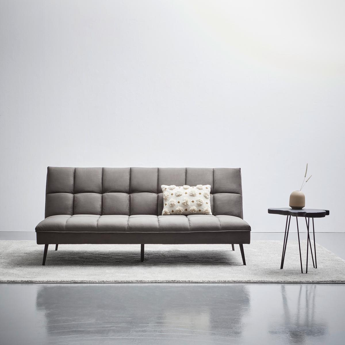 SOFA Z FUNKCJĄ SPANIA PUR - czarny/szary, Modern, metal/tkanina (178/84/98cm) - MID.YOU