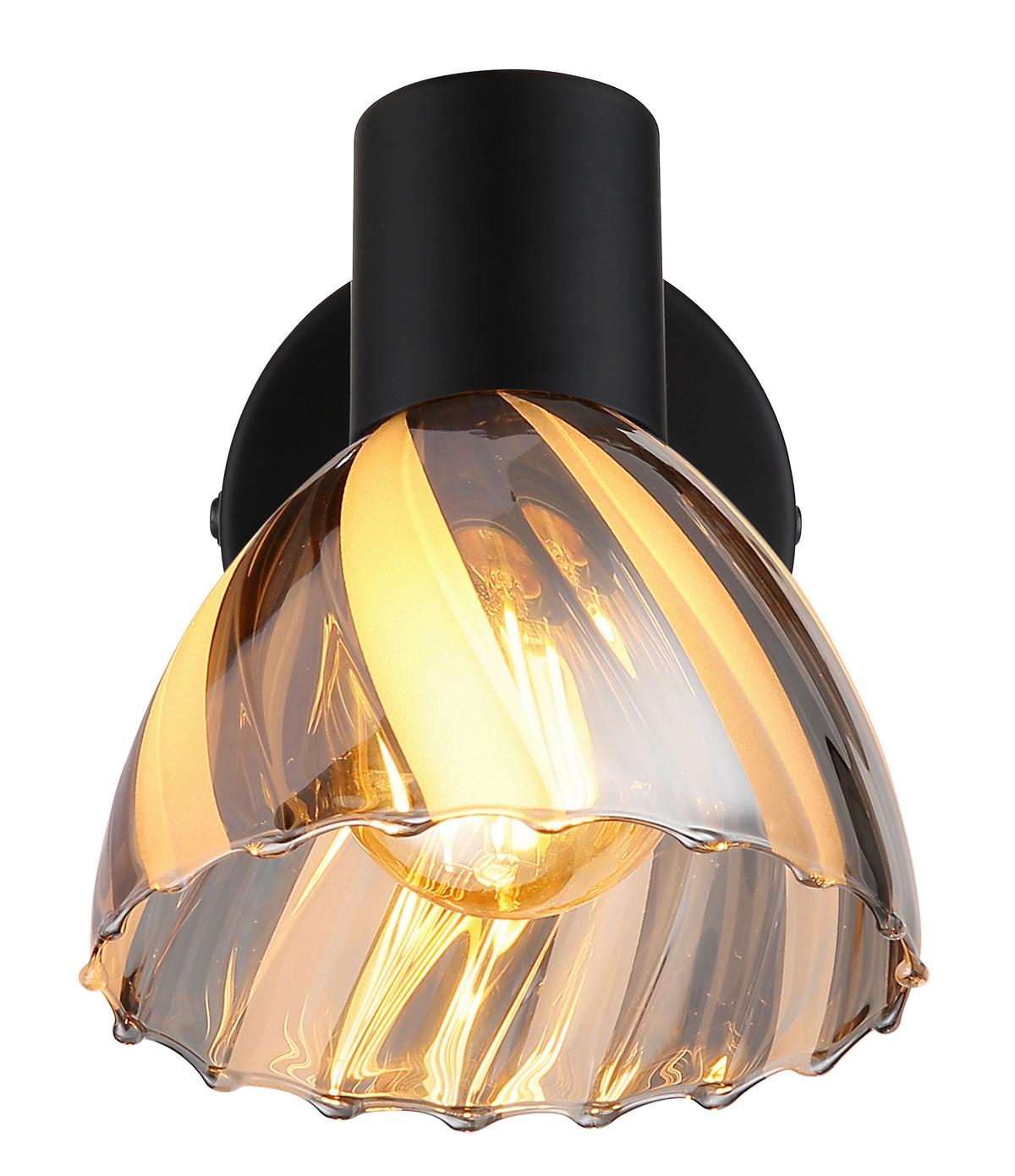 STRAHLER 54315S-1 ZACHERY - Schwarz/Grau, Konventionell, Glas/Metall (10/12,5cm) - Globo