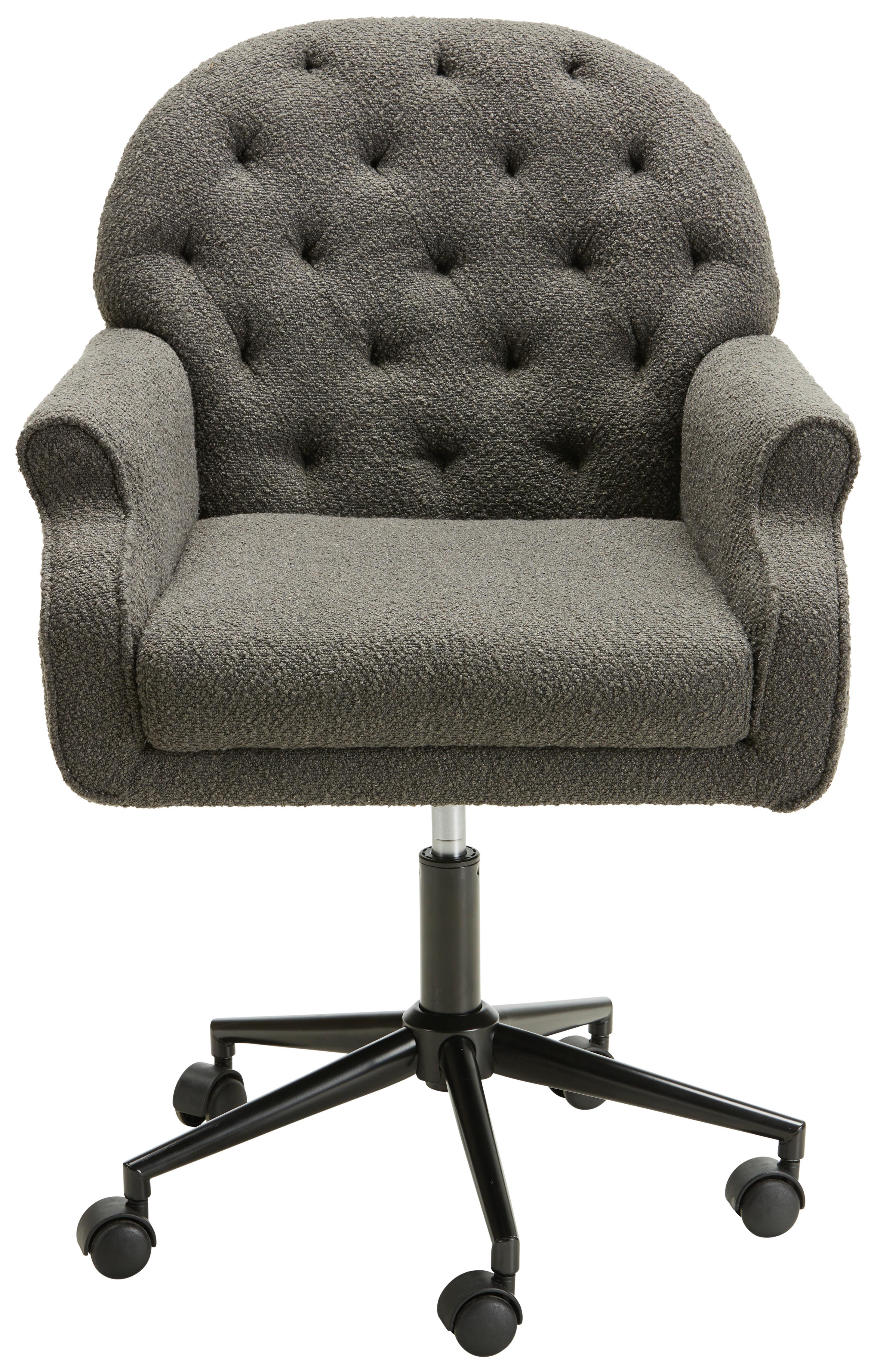 Drehstuhl in Grau - Schwarz/Grau, Romantik / Landhaus, Holz/Kunststoff (65/89-99/63cm) - Premium Living
