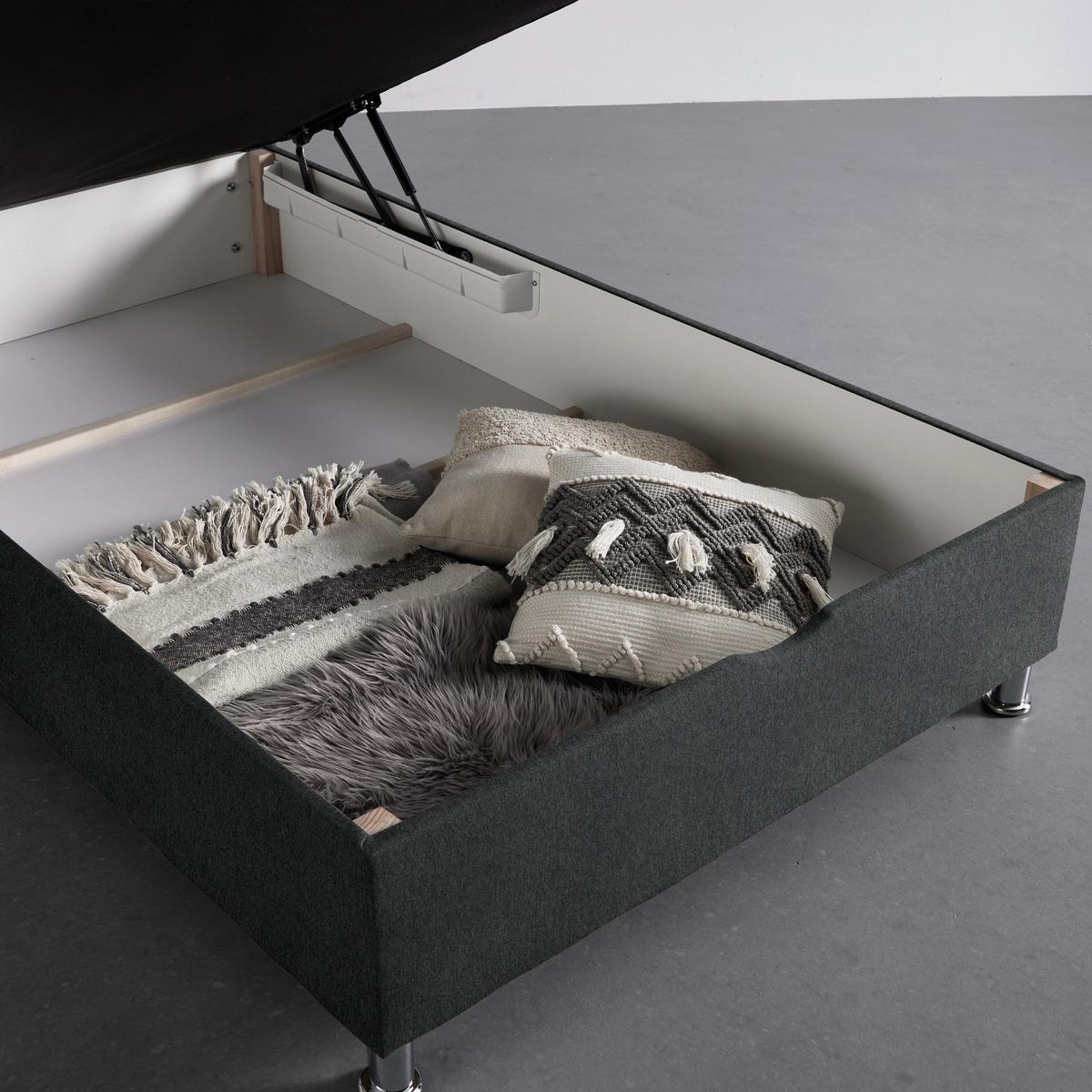 Box Krevet Oviedo - boje kroma/antracit, Konvencionalno, tekstil (120/200cm) - Based