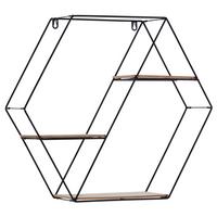 Stenski Regal Rom 3, Črna, Naravne Barve - črna/barve pinije, Moderno, kovina/leseni material (58/51/15cm) - Mömax