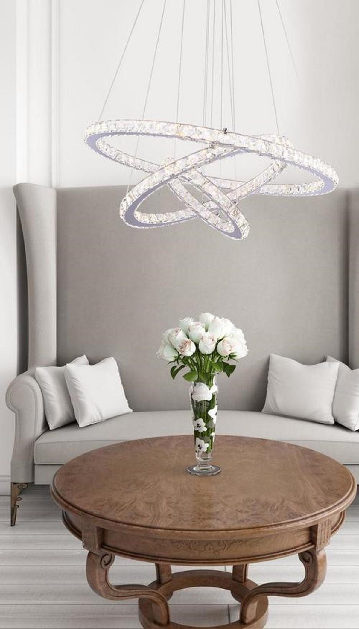 Viseča Led-svetilka Lori, S Sijalko - barve kroma/prozorno, Konvencionalno, kovina/steklo (70/120cm)