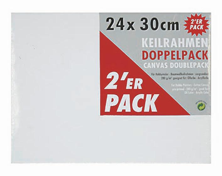 Keilrahmen Leonardo Weiß ca. 24x30cm, 2 Stk. - Weiß, Basics, Karton/Textil (24/30cm) - Premium Living