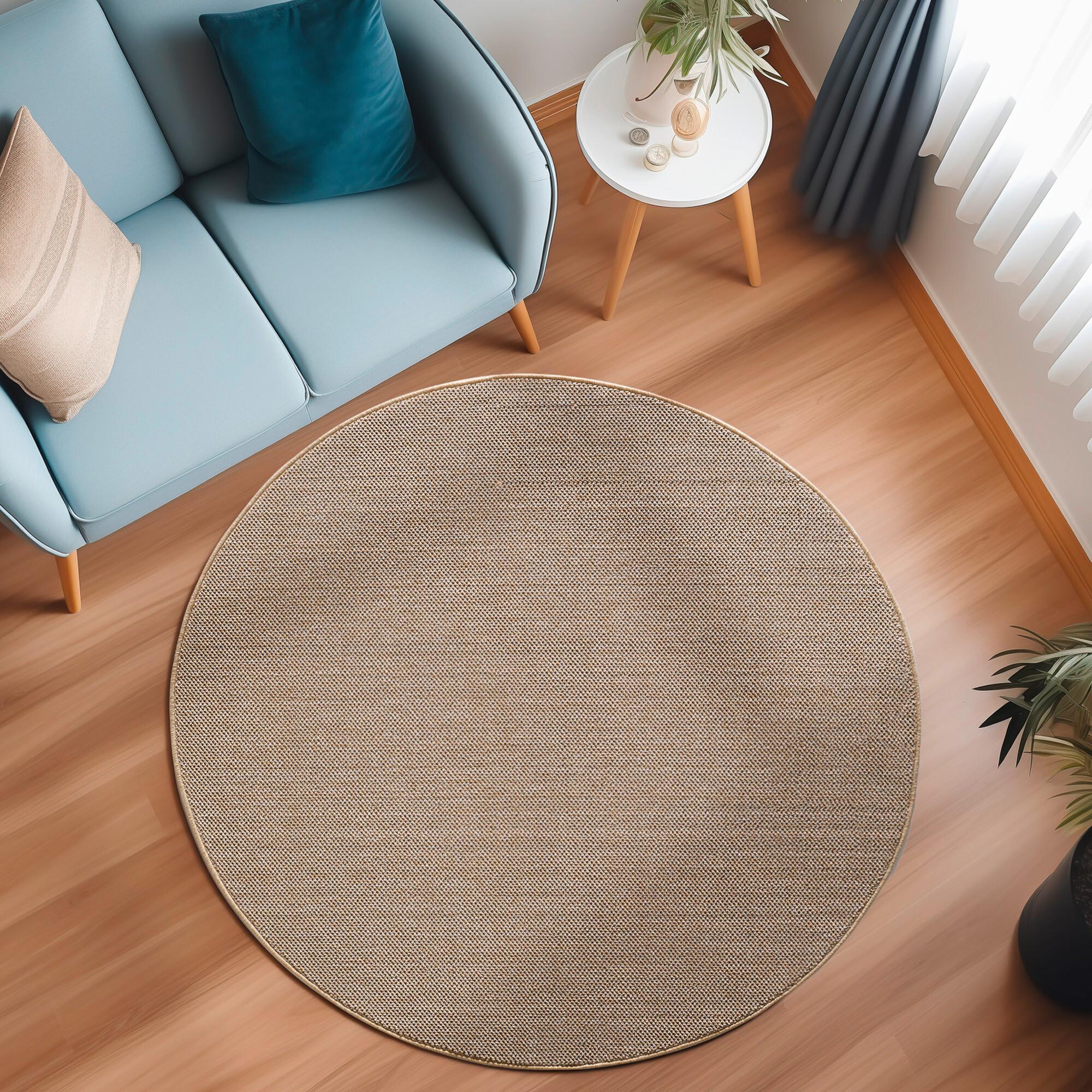 Webteppich Loom Beige Ø ca. 200cm - Beige, Basics, Textil (200cm) - Novel