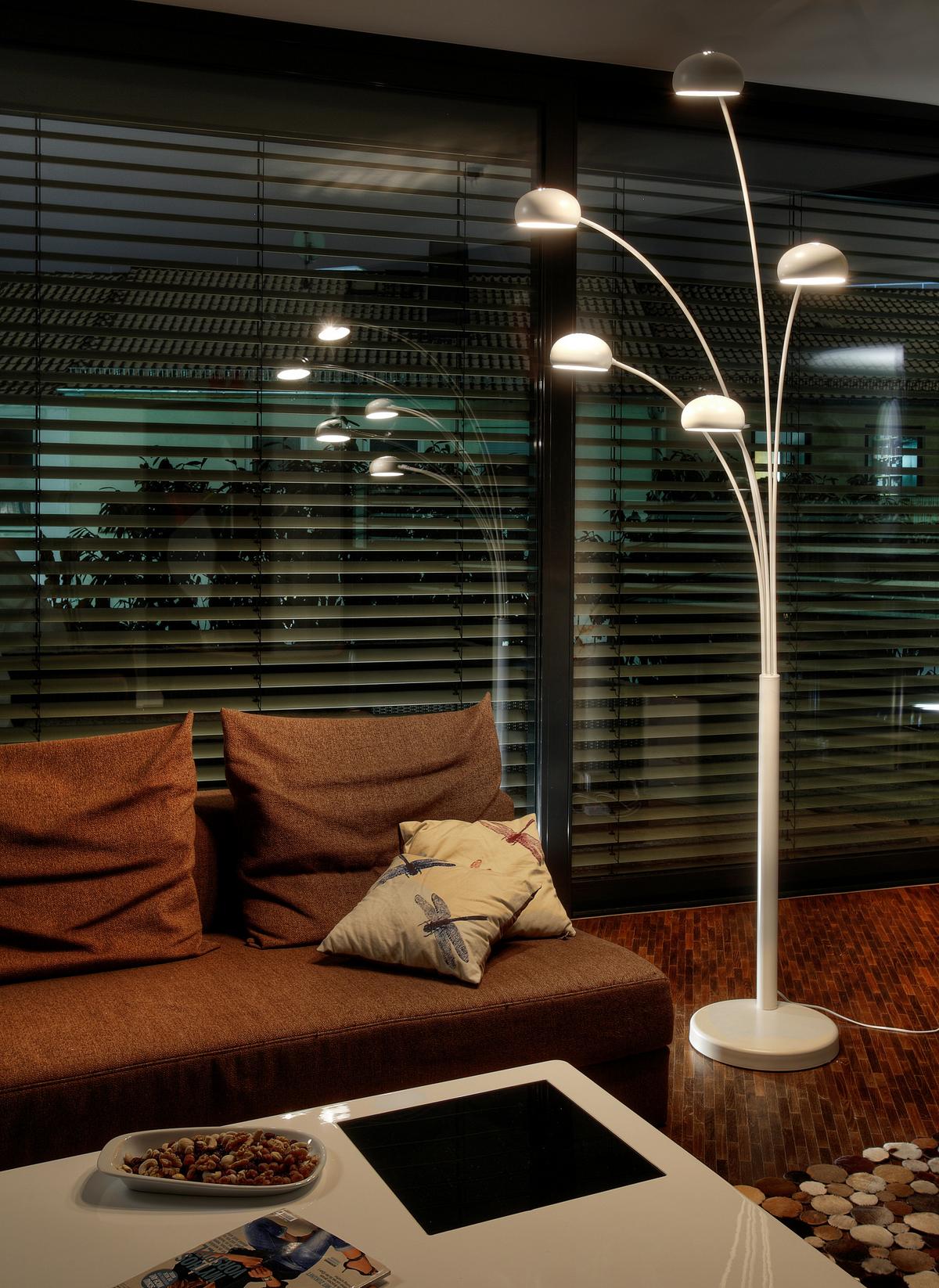 Svetilka V Obliki Loka Five - bela, Design, kamen/kovina (150/205/36cm) - P & B