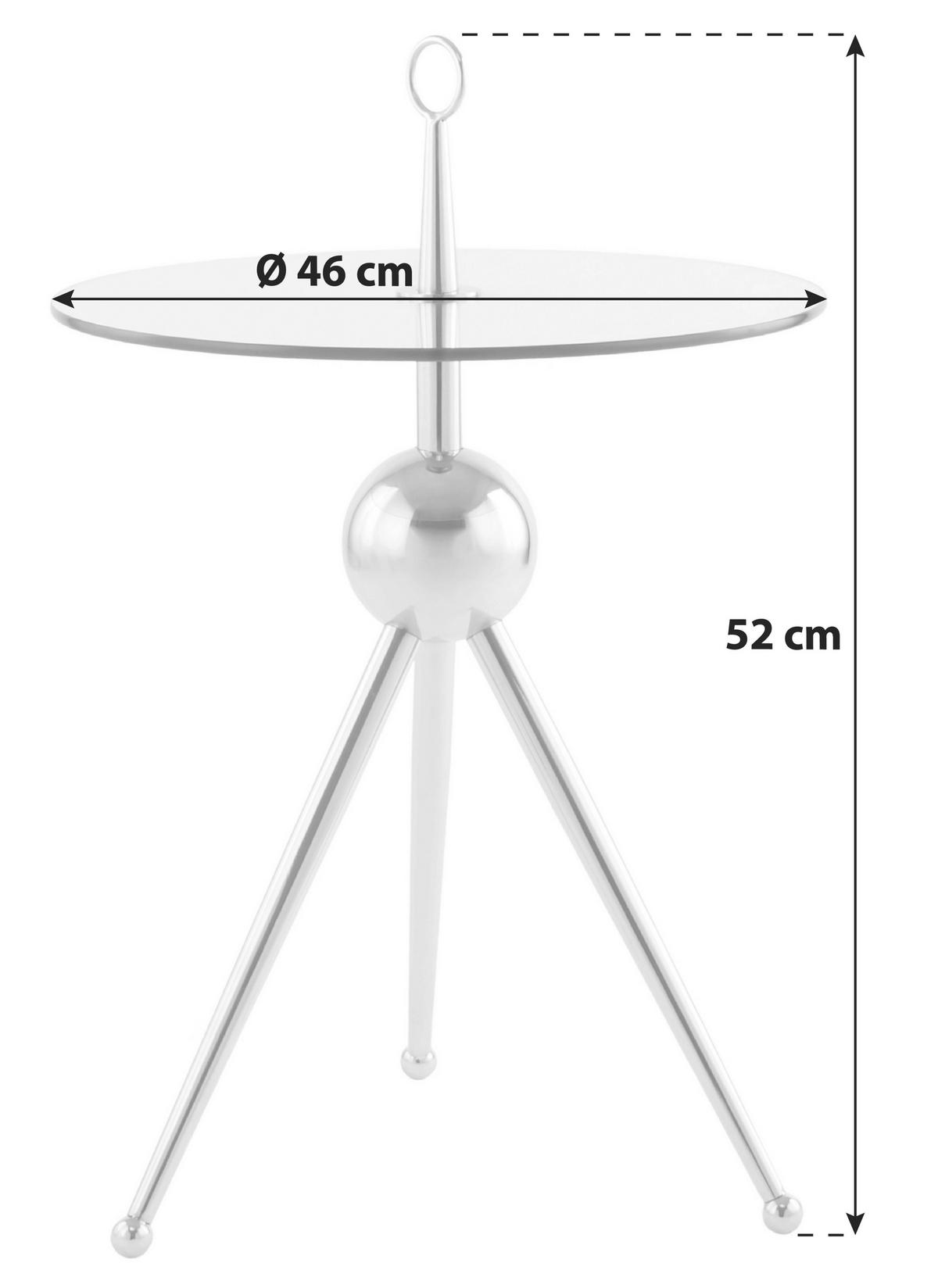 BEISTELLTISCH LCUHL-SIV - Silberfarben, Modern, Glas/Metall (46/46/52cm) - Kayoom