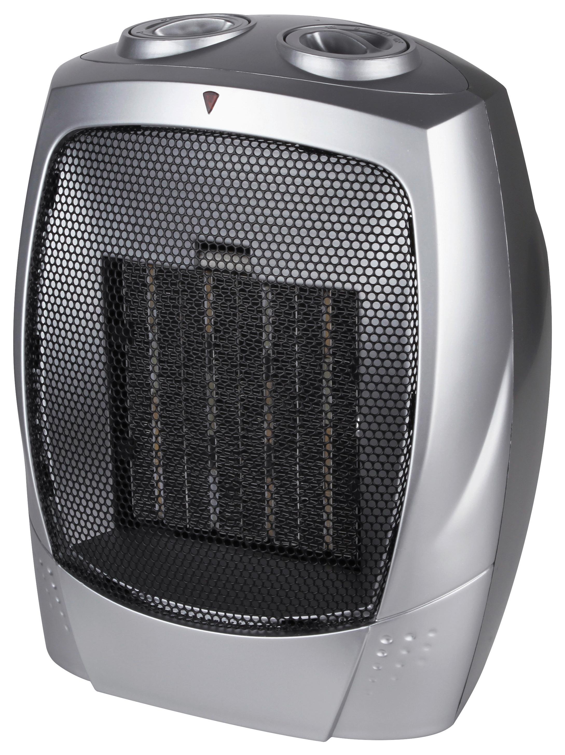 Heizstrahler Totm in Grau/Schwarz max. 750/1500W - Schwarz/Grau, KONVENTIONELL, Kunststoff (18/13,5/23,5cm) - Insido