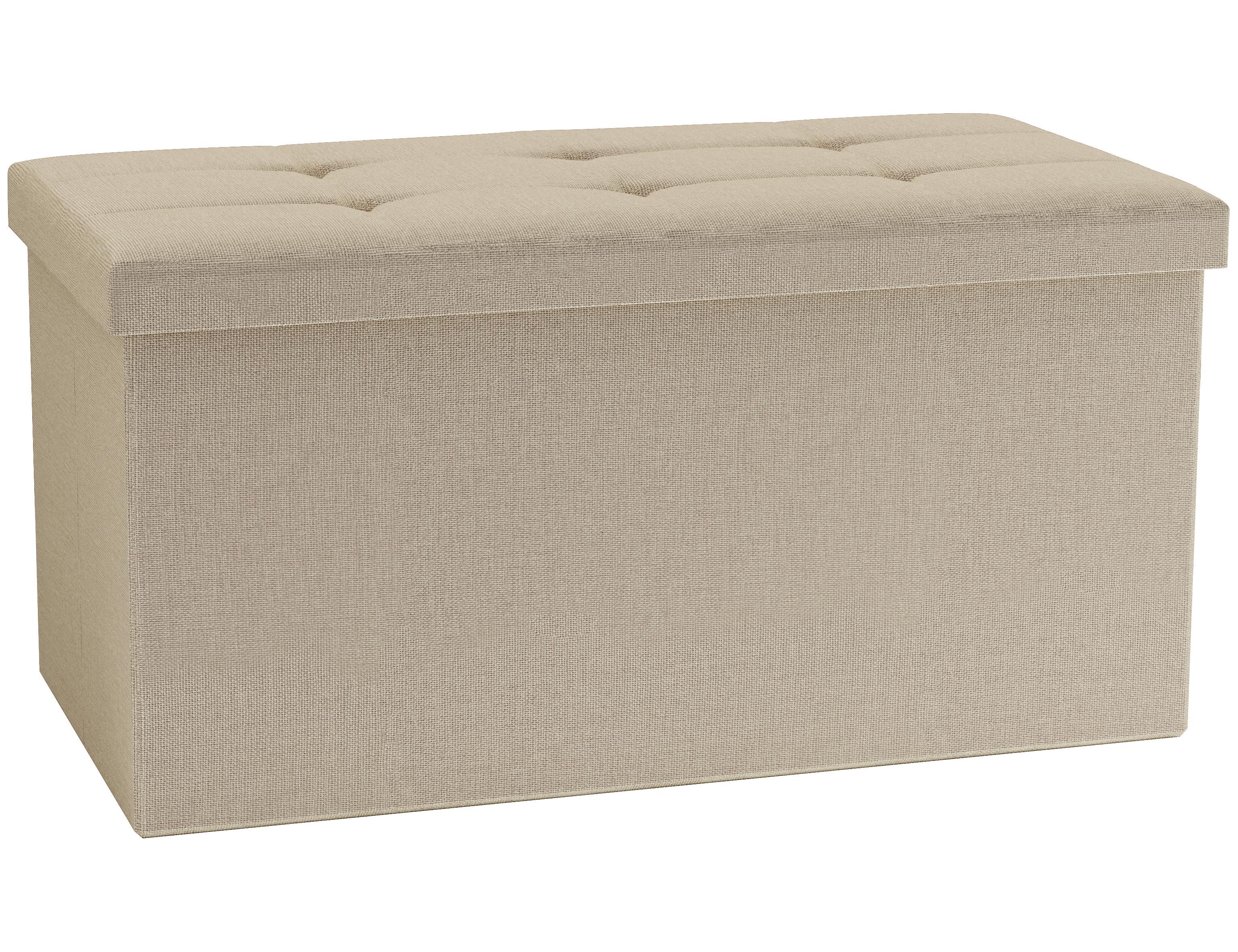 Zaboj Za Sedenje Boxas, Krem Barva - krem barve, Basics, umetna masa/leseni material (76/38/38cm) - MID.YOU