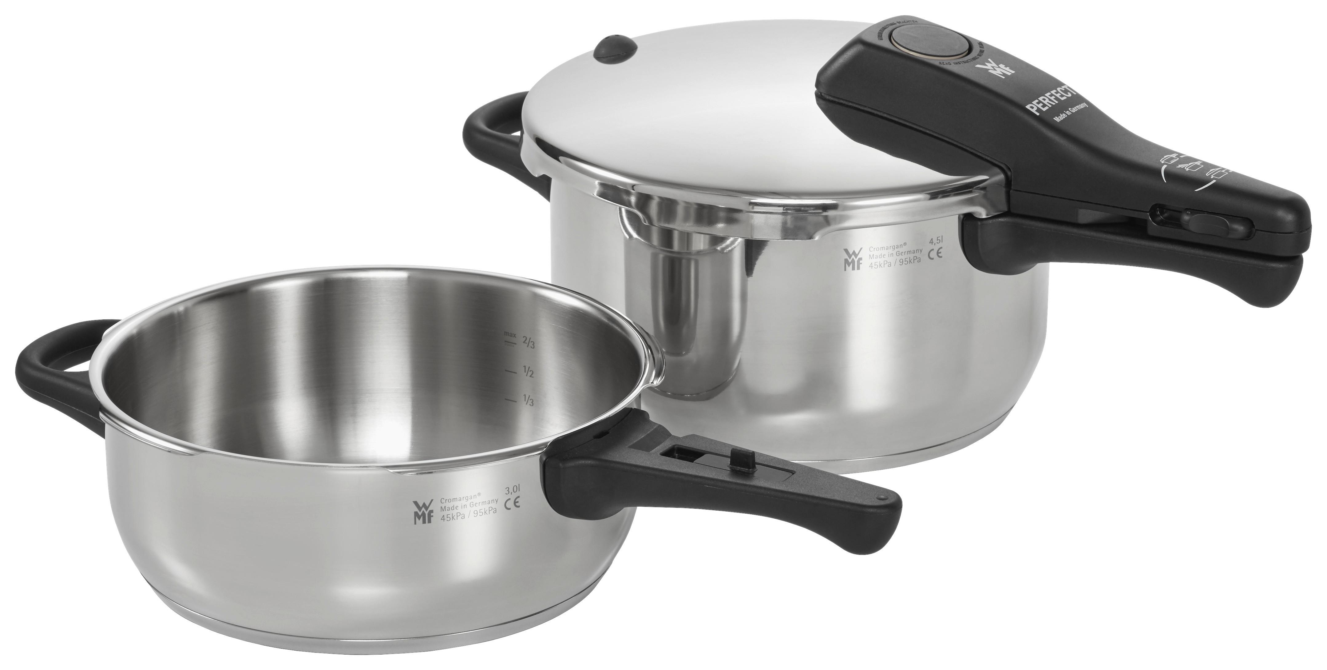 ZESTAW SZYBKOWARÓW 0791459990 WMF - kolor stalowy, Basics, metal (4,5 + 3,0l) - WMF