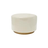 BEISTELLTISCH ART DECO 250 ELFENBEIN - Beige/Goldfarben, Design, Metall (51,5/43/51,5cm) - Kayoom