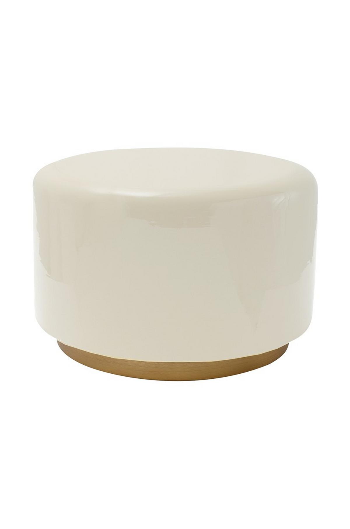 BEISTELLTISCH ART DECO 250 ELFENBEIN - Beige/Goldfarben, Design, Metall (51,5/43/51,5cm) - Kayoom