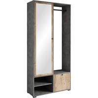 Garderobe Dino ca. 90x190 cm Anthr./Kastanie - Kastanieneichefarben/Anthrazit, Trend, Holzwerkstoff (90/190/33cm) - P & B