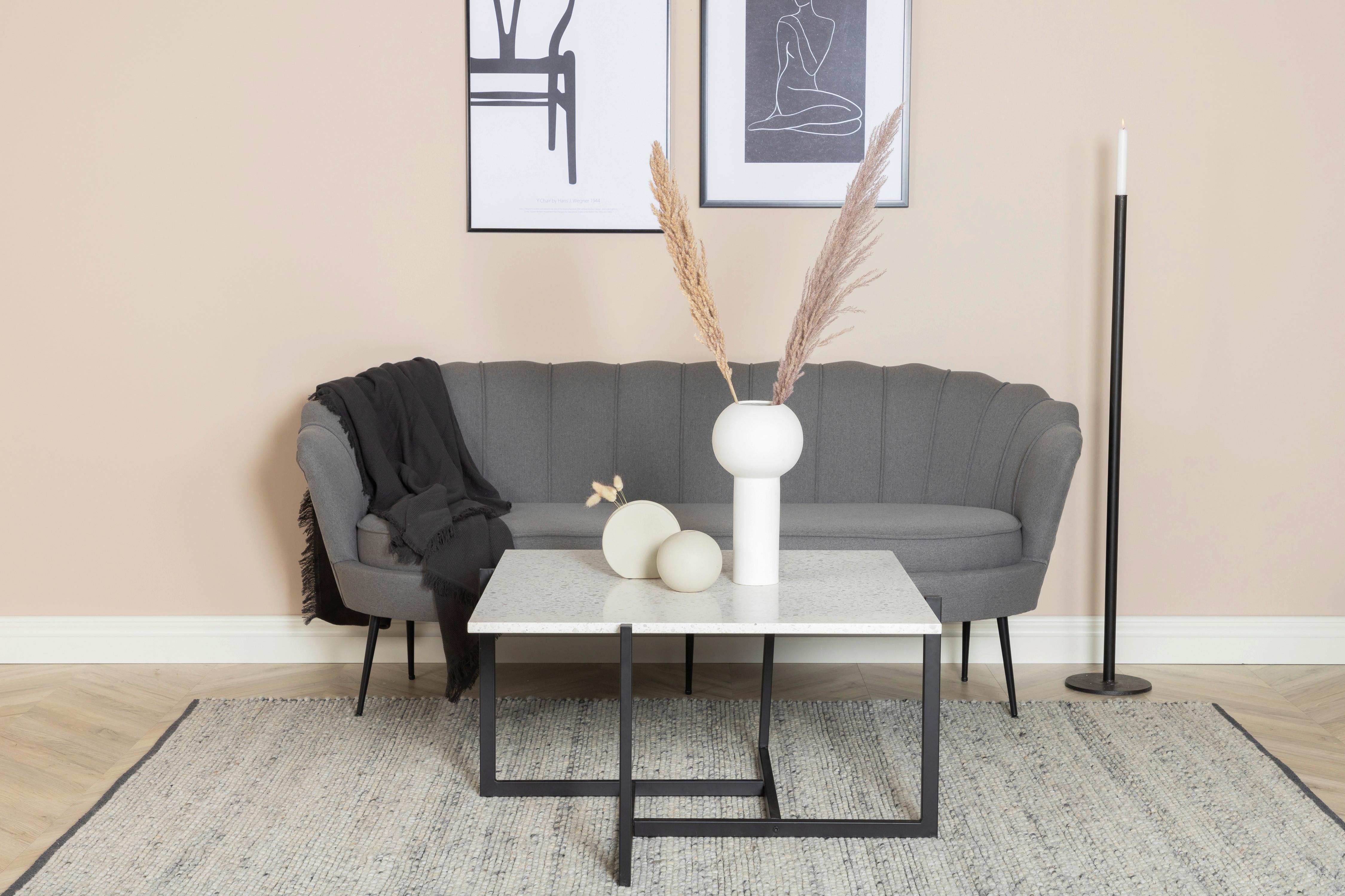 Sofa Calais ca. 180 cm Grau - Dunkelgrau/Schwarz, Design, Textil/Metall (180/78.5/78cm) - Livetastic