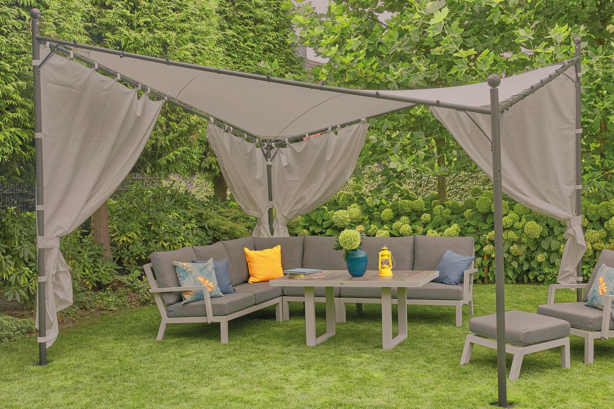 Seitenteile Berlino 400x256cm J04527 - Grau, KONVENTIONELL, Textil (400/256cm) - Siena Garden